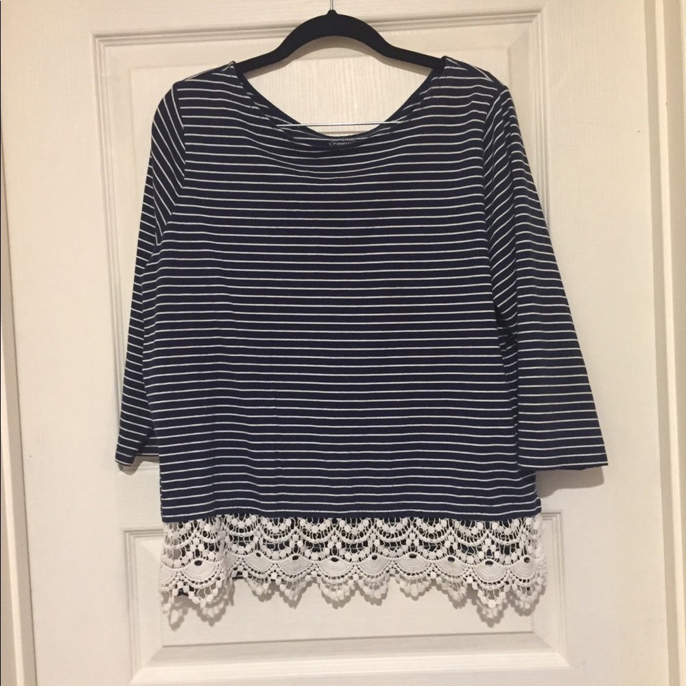St Johns Bay Striped Top with Laced Bottom